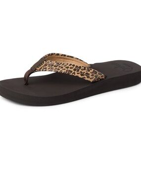 REEF Women's Leopard Print Flip Flops